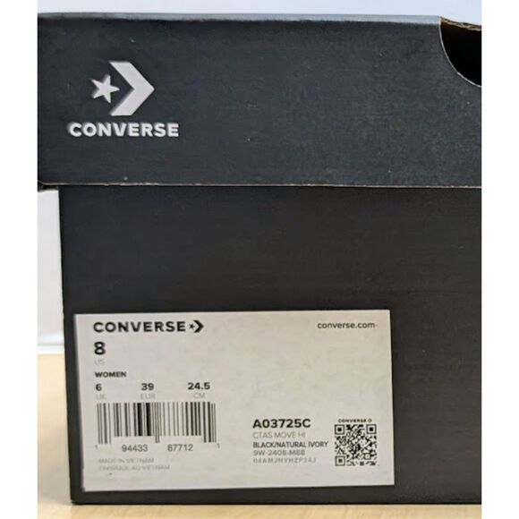 Converse CTAS Move Platform Mystic Crystals Black High Top Sneakers W8 NIB - Picture 12 of 14
